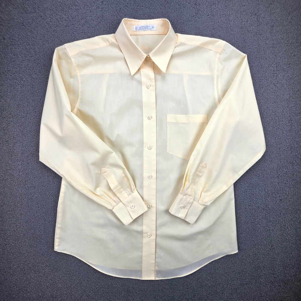 Foxcroft Wrinkle Free Button Down Shirt Womens Yellow Classic Professional Sz 8 - Picture 1 of 8